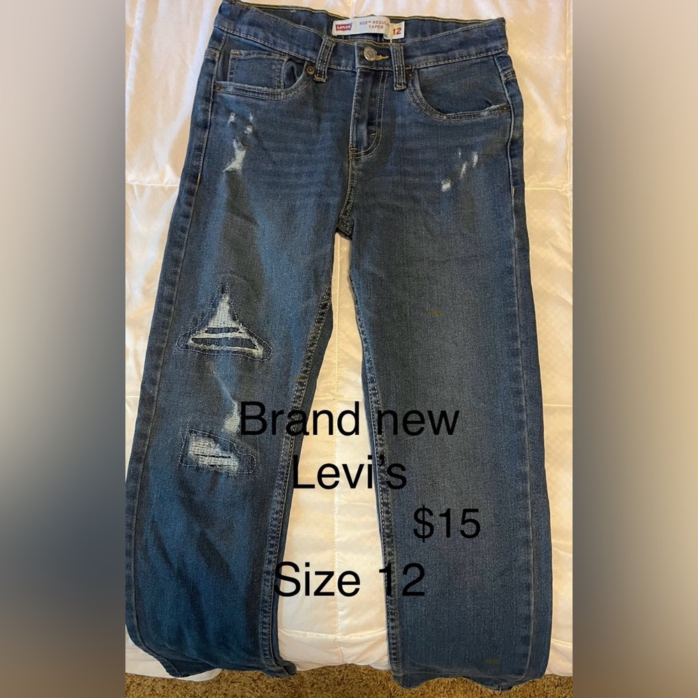 Levi's 502 Regular Taper Boy Jeans - Distressed Dark Blue